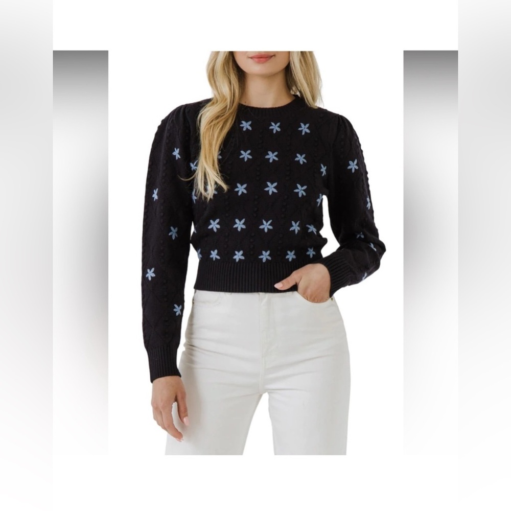 English Factory Handmade Embroidered Sweatee size L